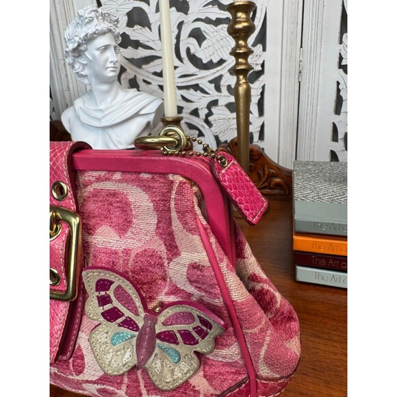 COACH 8F50 Signature Embossed Pink Python Print Satchel RARE, RETIRED, HTF - Picture 8 of 14